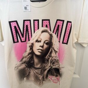 Mariah Carey Tour Merch T-shirt (Cream )